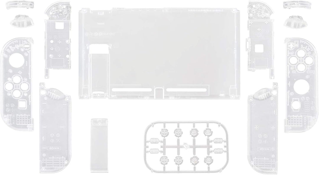 eXtremeRate Hülle Case für Nintendo Switch Joycon/Konsole, Rückgehäuse&Kickstand für Switch Console,