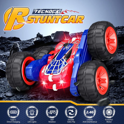 Tecnock 2024 Ferngesteuertes Auto mit 2.4 Ghz Fernbedienung 360°Flip Stunts Rc Auto Monstertruck mit