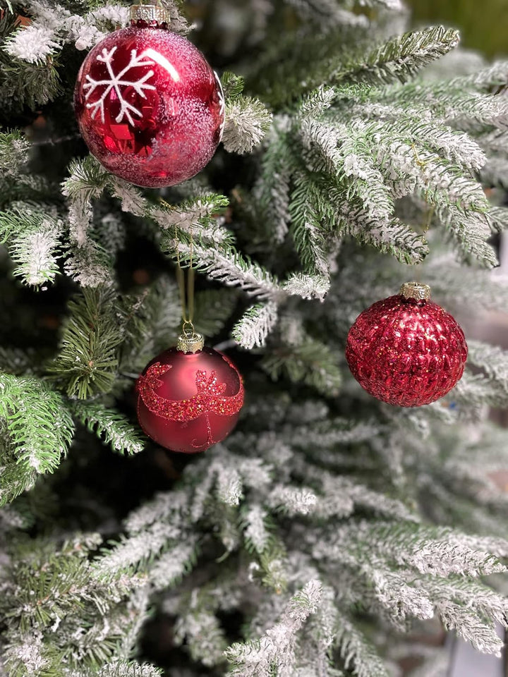 MC Trend 12er Set edle Luxus Glas Weihnachtskugeln Ø 8cm Weihnachtsbaum Kugeln Christbaumkugeln Weih