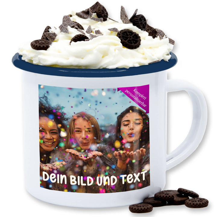 Emaille Tasse Blechtasse - Foto eigenem - Fotogeschenk I Geschenk Bild personalisiert I Geschenk mit