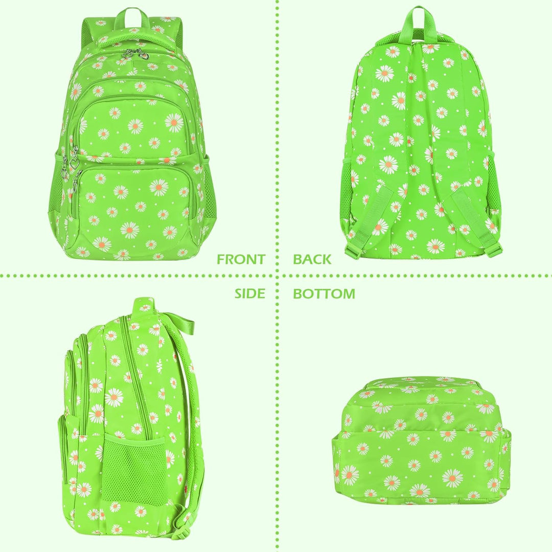 Schulrucksack Mädchen Teenager Damen Schultasche Rucksack Set Gänseblümchen Schulranzen für Mädchen