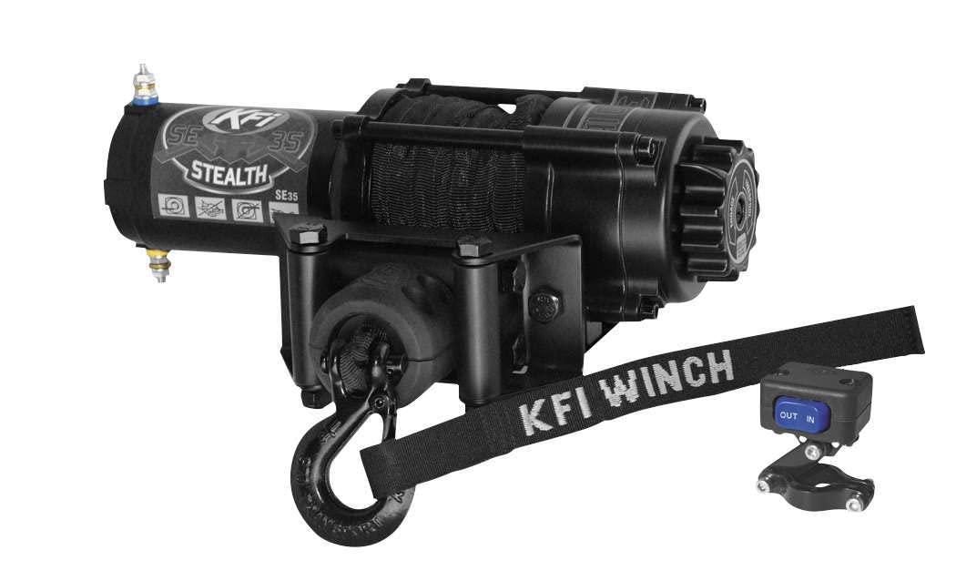 KFI Products SE35 ATV Stealth Seilwinde, 1587,6 kg, Schwarz