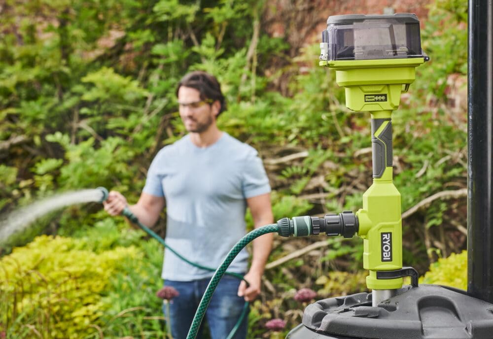 RYOBI 18 V ONE+ Akku-Regenfasspumpe RY18STPA-0 (bis zu 3.360 l/h Förderleistung, bis zu 7 m Förderhö