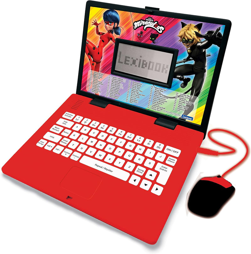 Lexibook Miraculous Ladybug Cat Noir, pädagogischer und zweisprachiger Laptop Französisch/Englisch,