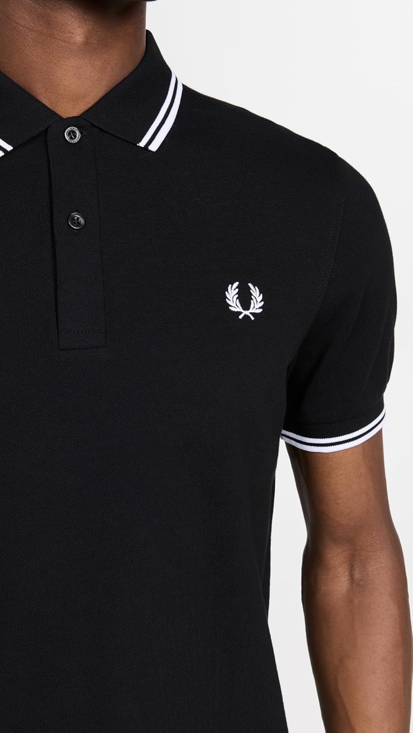 Fred Perry Herren Kurzarm Shirt, S Schwarz