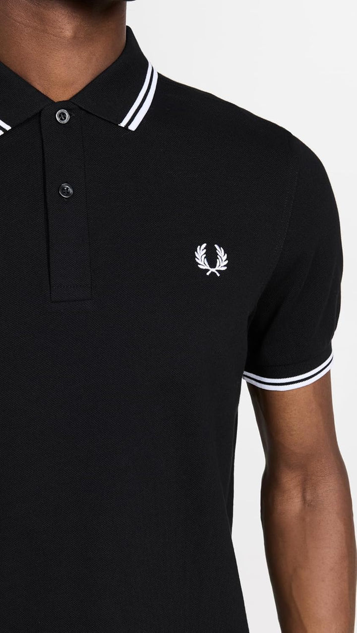 Fred Perry Herren Kurzarm Shirt, S Schwarz