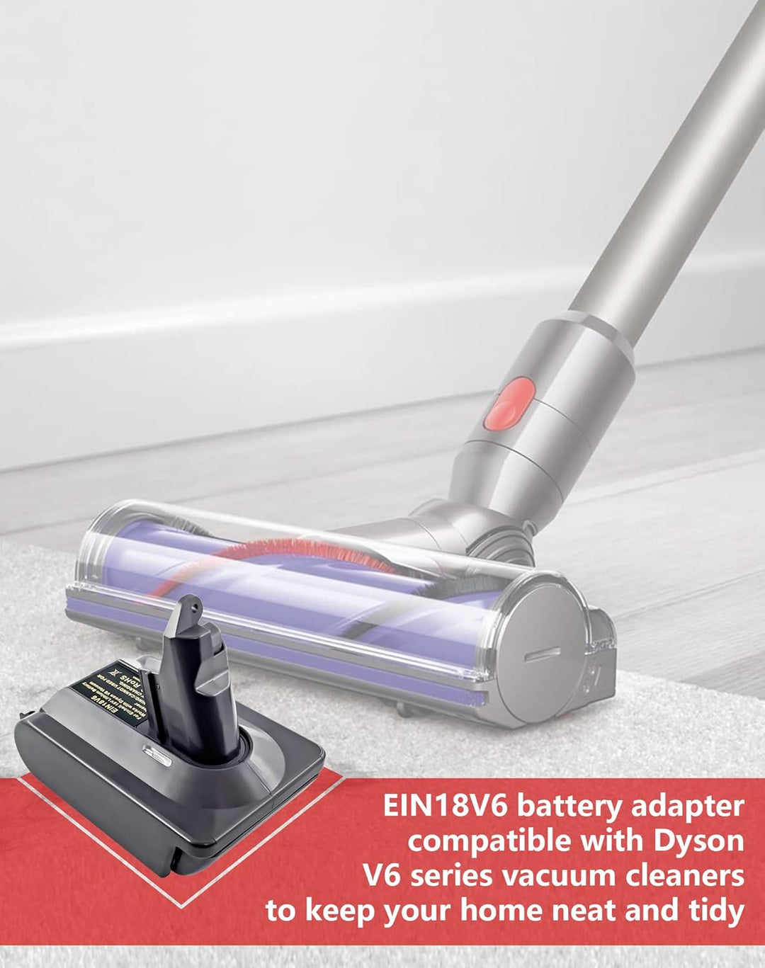 BTRUI für Dyson V6 Akku Adapter für Einhell 18V Power X Serie Lithium Akku auf für Dyson V6 Vacuum D