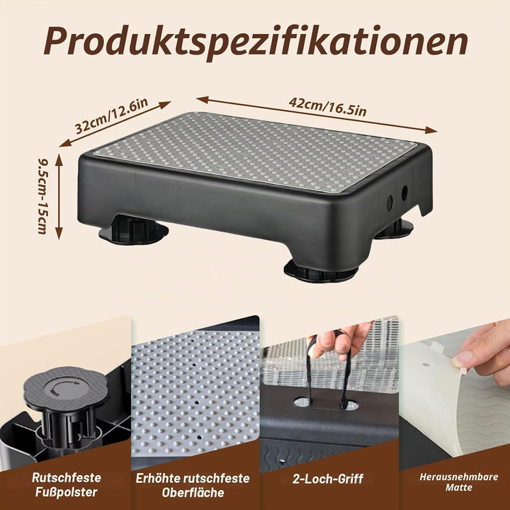 rutschfest Halbstufe,Nachleuchtende Trittstufe,Tragbare Tritthocker Bis 200 kg,3-stufig Höhenverstel