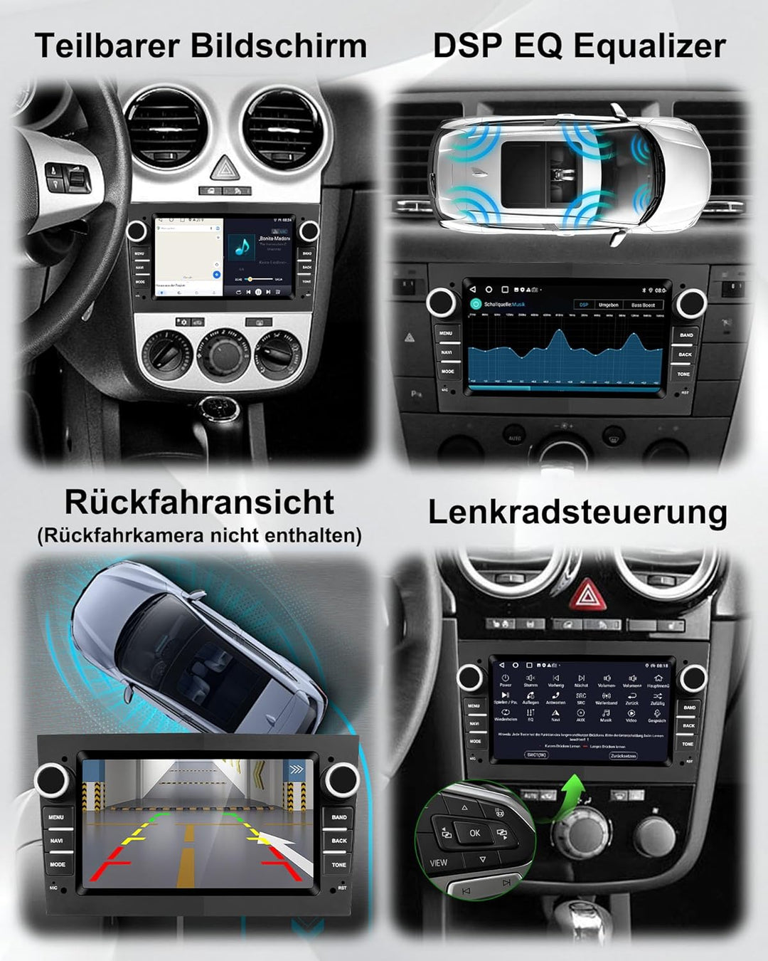 Ledio Bluetooth Autoradio mit Bildschirm für Opel Corsa d Corsa c Astra h Vivaro Zafira b Vectra c,