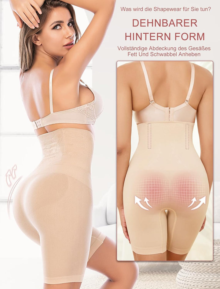 SURE YOU LIKE Damen Figurenformend Miederpant Miederhose Mit Bein Shapewear Hohe Taille Body Shaper