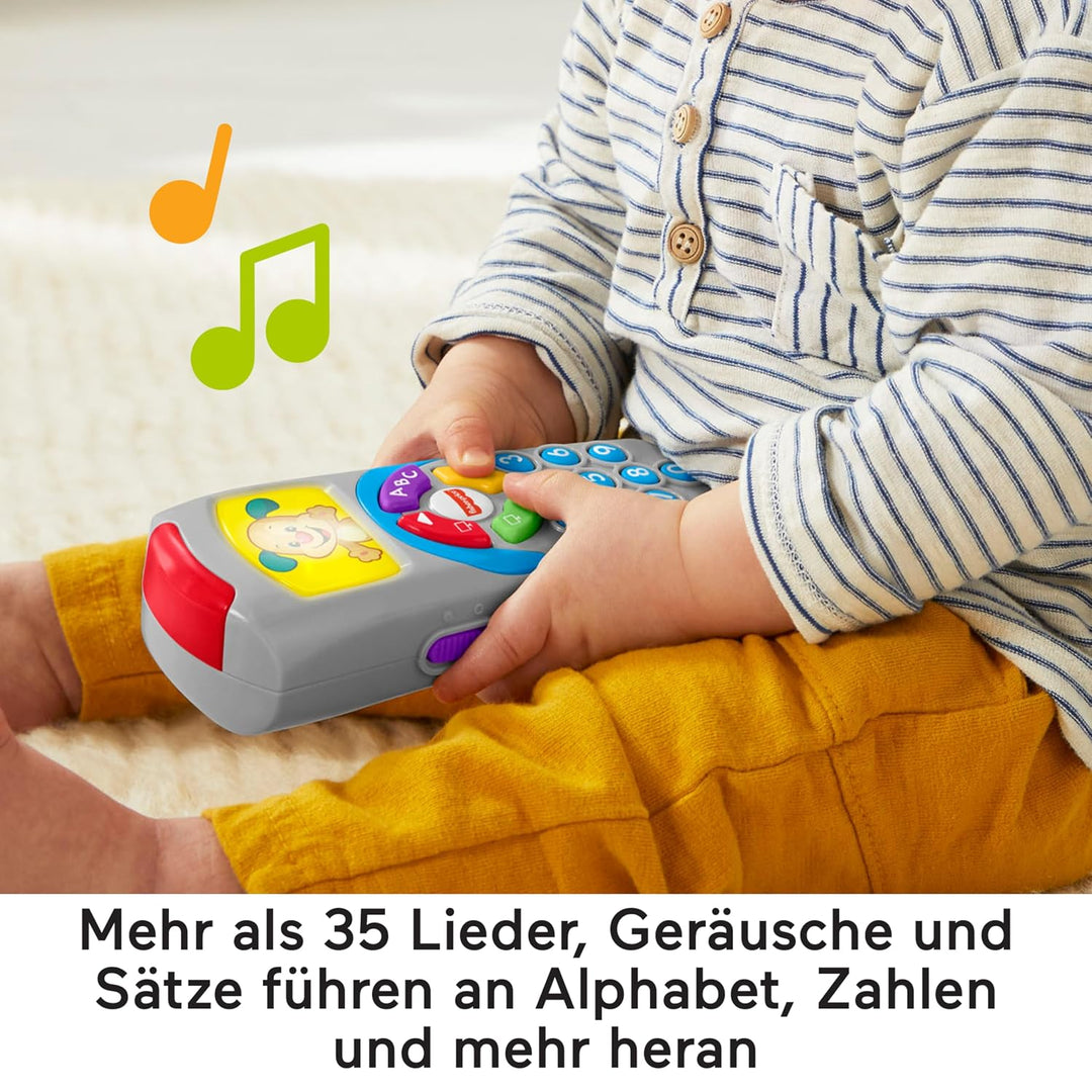 Fisher-Price Lernspass Lernspielzeug für Babys Hündchen-Fernbedienung Spielzeugfernbedienung mit Mus