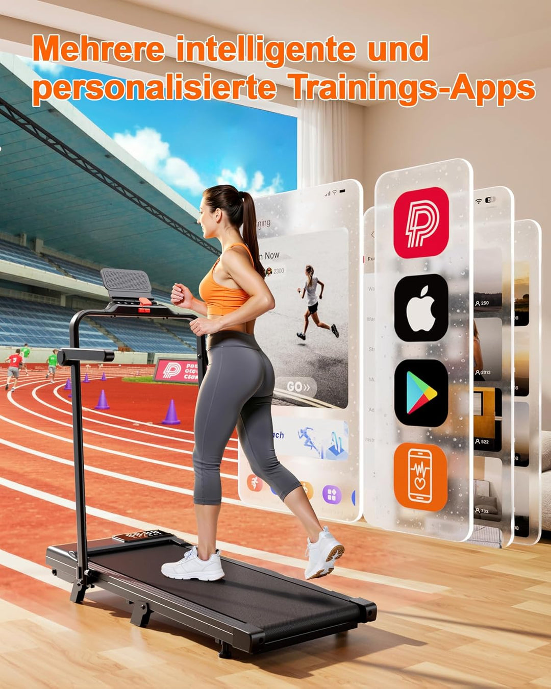 Walking Pad mit Steigung 6% Lacuffy, Laufband für Zuhause 6km/h & 12km/h mit Fernbedienung und App,
