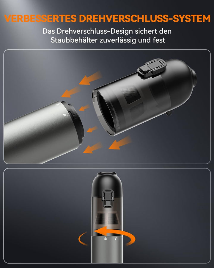 Akku-Autostaubsauger mit hoher Leistung Hellgrau