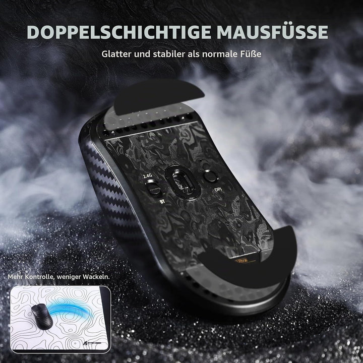 ATTACK SHARK R11 Ultra Carbonfaser 8000Hz Kabellose Gaming-Maus, 49g Superlight, 42000 DPI, 20000 FP