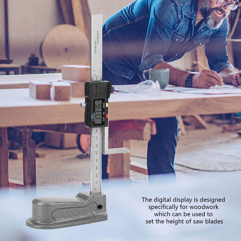Zunate Digitales Höhenmessgerät, 0-150mm Digital Precision Height Gauge Aperture Tiefenmesser mit Ed