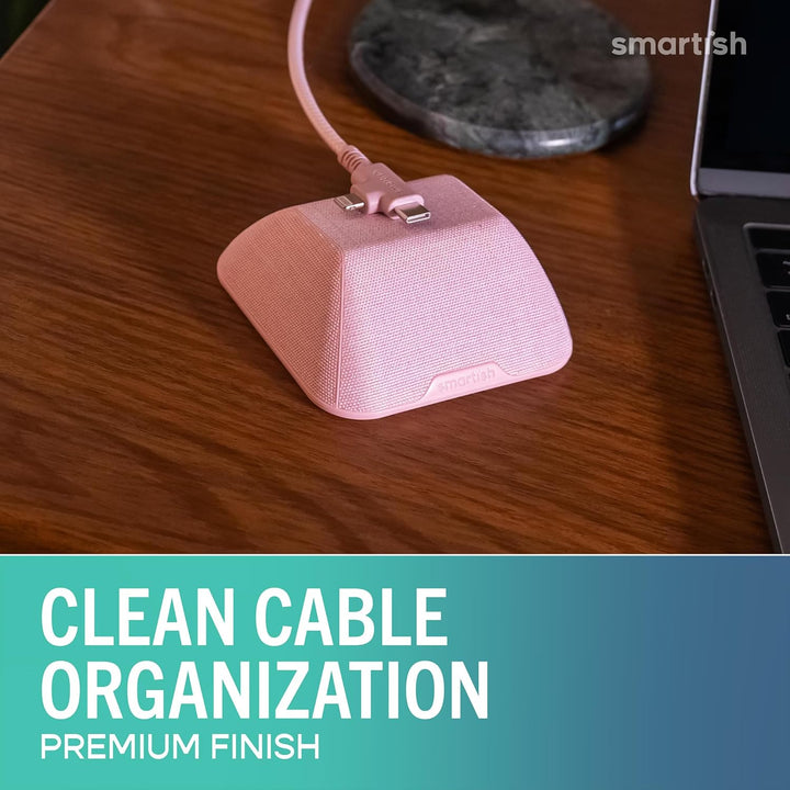 Smartish Cable Wrangler - Magnetic Cable Manager & Cord Organizer for Desk or Nightstand (Silk) - I'