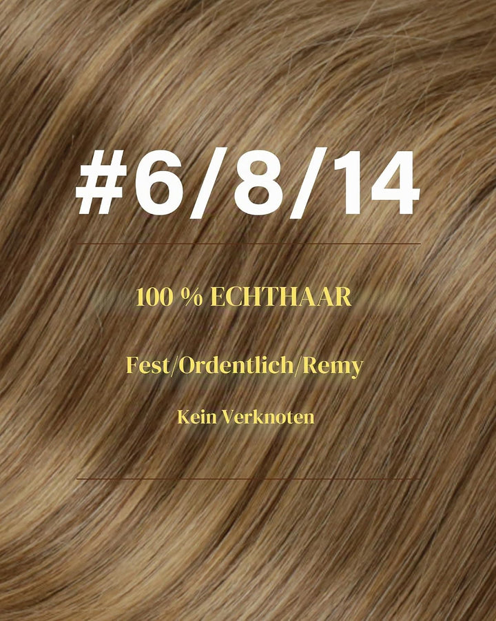 Hetto Tape Extensions Echthaar, Balayage Hellbraun mit Platinblond, 30cm | 20 Stucke 30g 100% Remy H