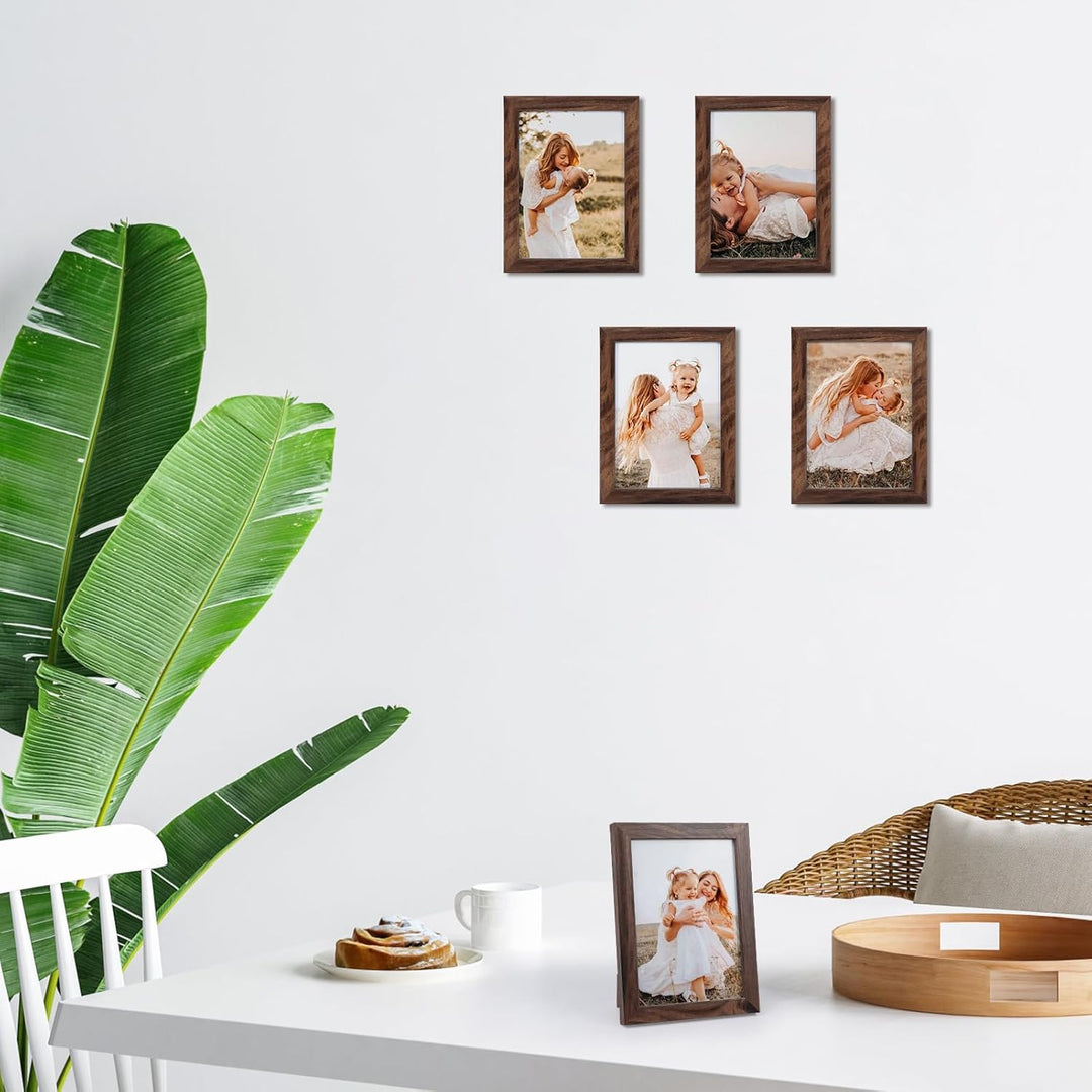 Giftgarden 12er Set Braun Bilderrahmen 13x18 cm, Braune Fotorahmen Collage für Fotos und Bilder, Dun