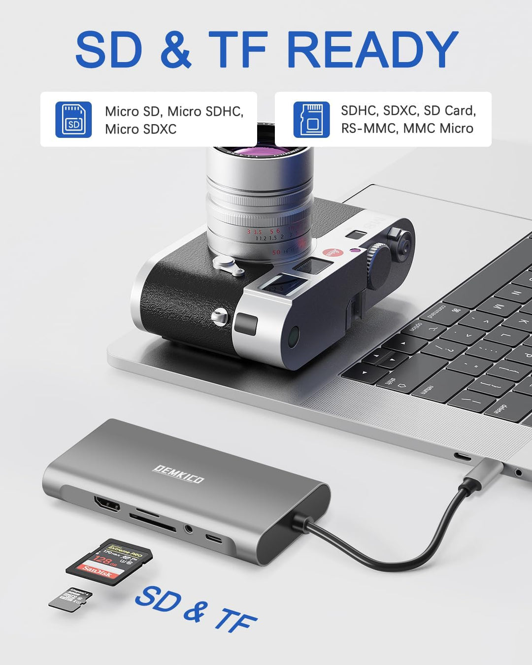 11-in-1 USB C Hub Multiport Adapter mit 4K HDMI, 1080P VGA, 100W PD, USB 3.0, USB 2.0 Anschlüssen, E
