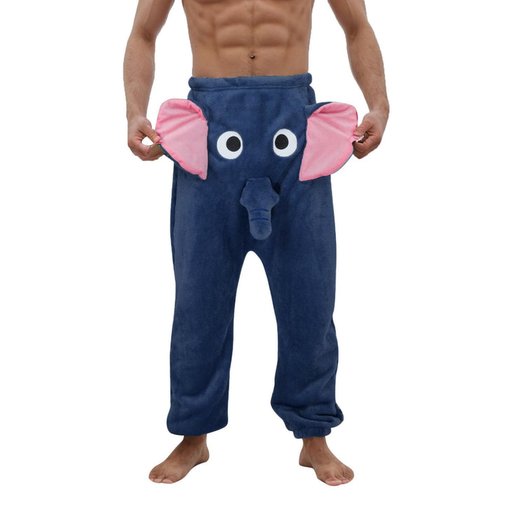 Pyjama Hose für Herren, Elefanten Hose mit Rüssel Männer Lustig Locker Pyjamahose Elefantenrüssel Py