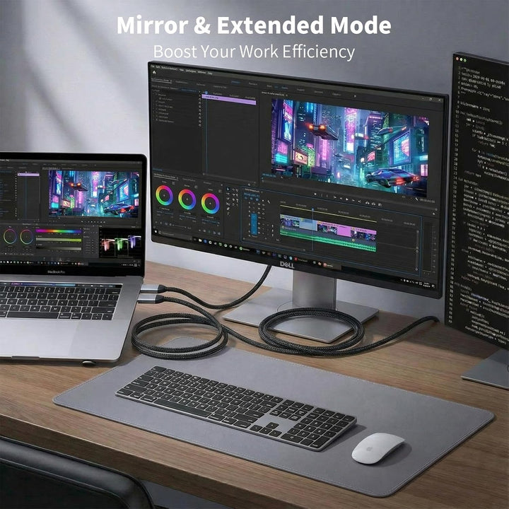 ELUTENG USB-C auf DisplayPort 2.1 Kabel 2M, 40 Gbit/s 16K@60Hz 8K@120Hz 4K@240Hz, Typ-C auf DP Kabel