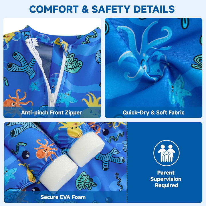 Badeanzug Baby Mädchen Jungen mit Floatation Kleinkind Schwimmtraining Hilfe Schwimmende Badeanzug E