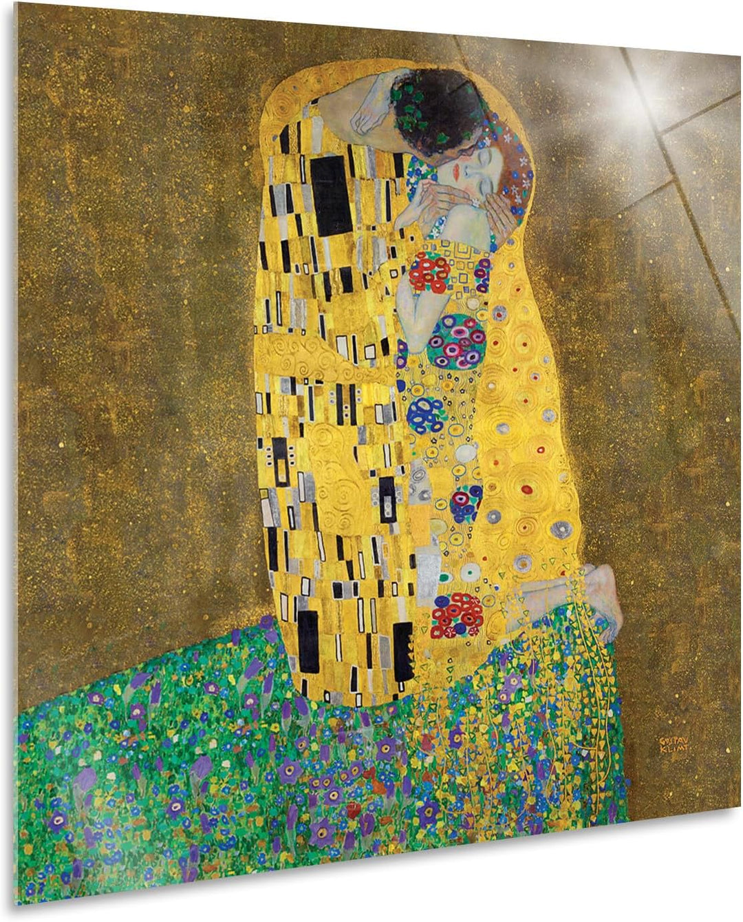 Giallobus - Gemälde - Gustav Klimt - Der Kuss - Acrylglas - 70x70 - Bereit zum Aufhängen - Moderne G