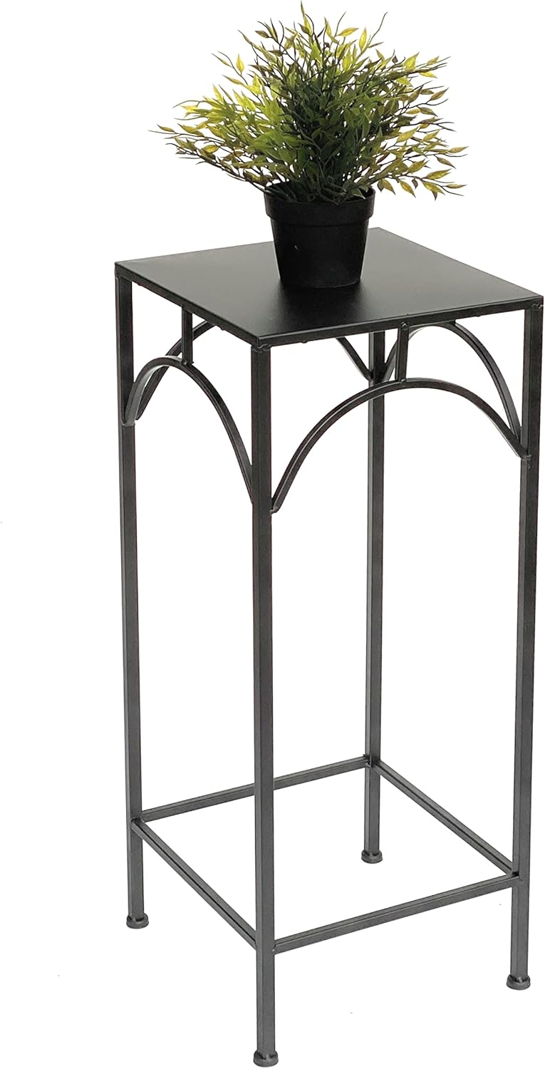 DanDiBo Blumenhocker Metall Schwarz Eckig 70 cm Blumenständer 96132 L Beistelltisch Blumensäule Mode