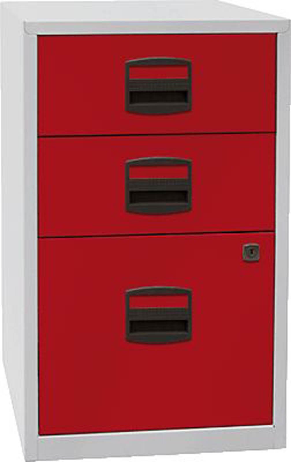 Bisley Home Beistellschrank PFA, 2 Universalschubladen, 1 HR-Schublade, Metall, 506 Korpus Lichtgrau