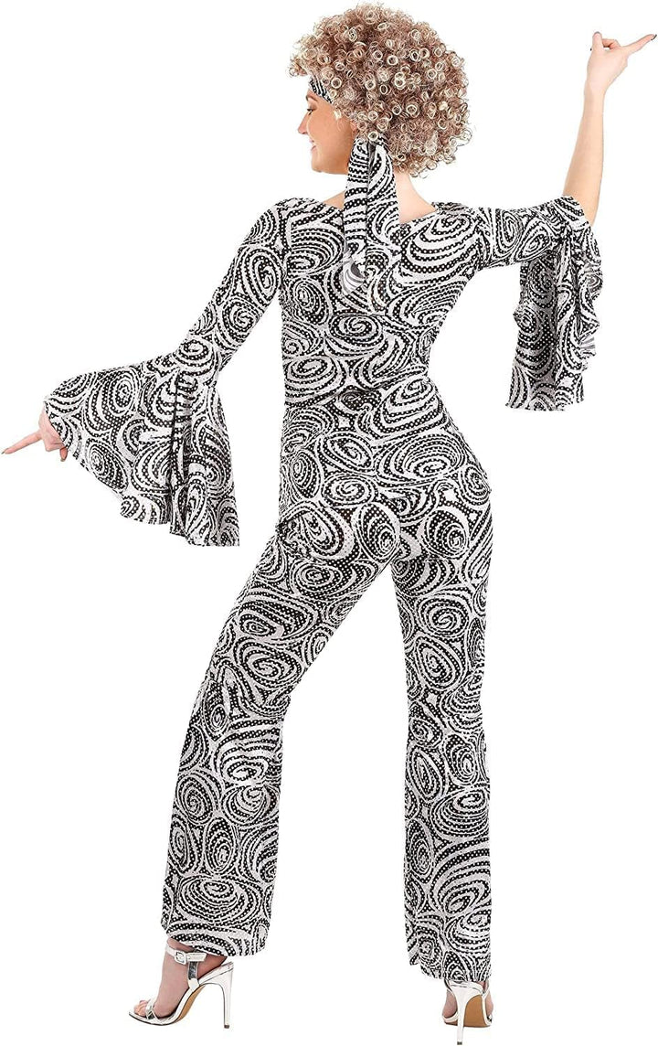 California Costumes Damen Foxy Lady Disco Kostüm, Weiss, Schwarz, XL XL Weiss, Schwarz, XL Wei&#xDF;