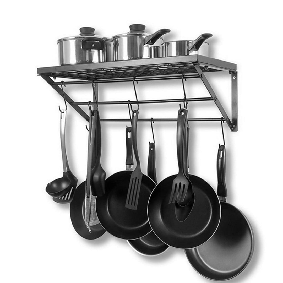 Dioche Topf- und Pfannen-Organizer, Wandmontage, Topfdeckel-Regal, Organizer, Topfregal, Hängendes T