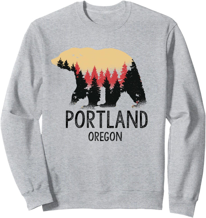 Portland Oregon Vintage Grizzlybär Souvenir Geschenk Sweatshirt