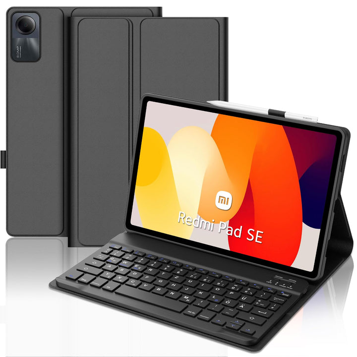 IVEOPPE Tastatur Hülle für Xiaomi Redmi Pad SE 11'', Deutsches QWERTZ-Layout, Bluetooth Abnehmbare T