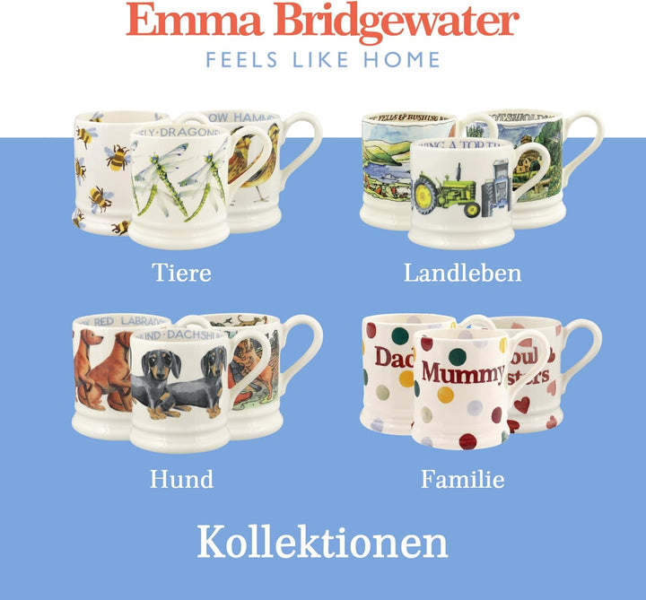 Emma Bridgewater Mr und Mrs Tassen Set, 2 Stück, grosse Tasse 1/2 Pint, Steingut Keramik Kaffeetasse