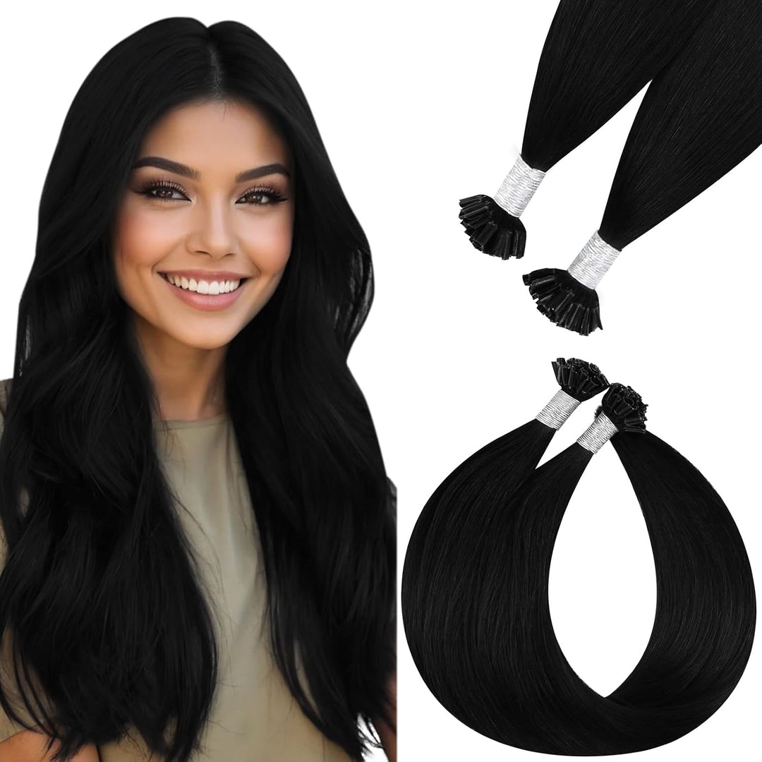 Easyouth U Tip Keratin Remy Echthaar Extension Hot Fusion U Tips Echthaar 22 Zoll 50g/50Stück Farbe