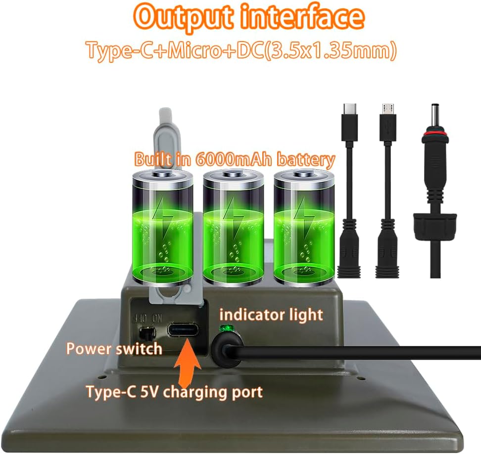 3W/5V Solarpanel mit Biuld-In 6000 mAh Batterien,kompatibel mit Blink-Kamera,für Blink Outdoor 4(4.