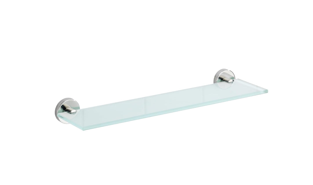 WENKO Glas Wandablage Bosio Edelstahl glänzend - Badezimmerablage, Edelstahl rostfrei, 46.5 x 5.5 x