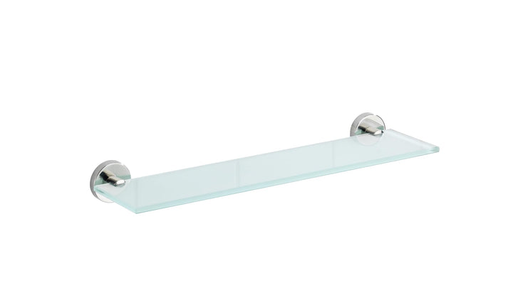 WENKO Glas Wandablage Bosio Edelstahl glänzend - Badezimmerablage, Edelstahl rostfrei, 46.5 x 5.5 x