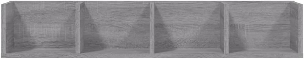 vidaXL CD-Wandregal Grau Sonoma 100x18x18 cm Holzwerkstoff, Grau Sonoma