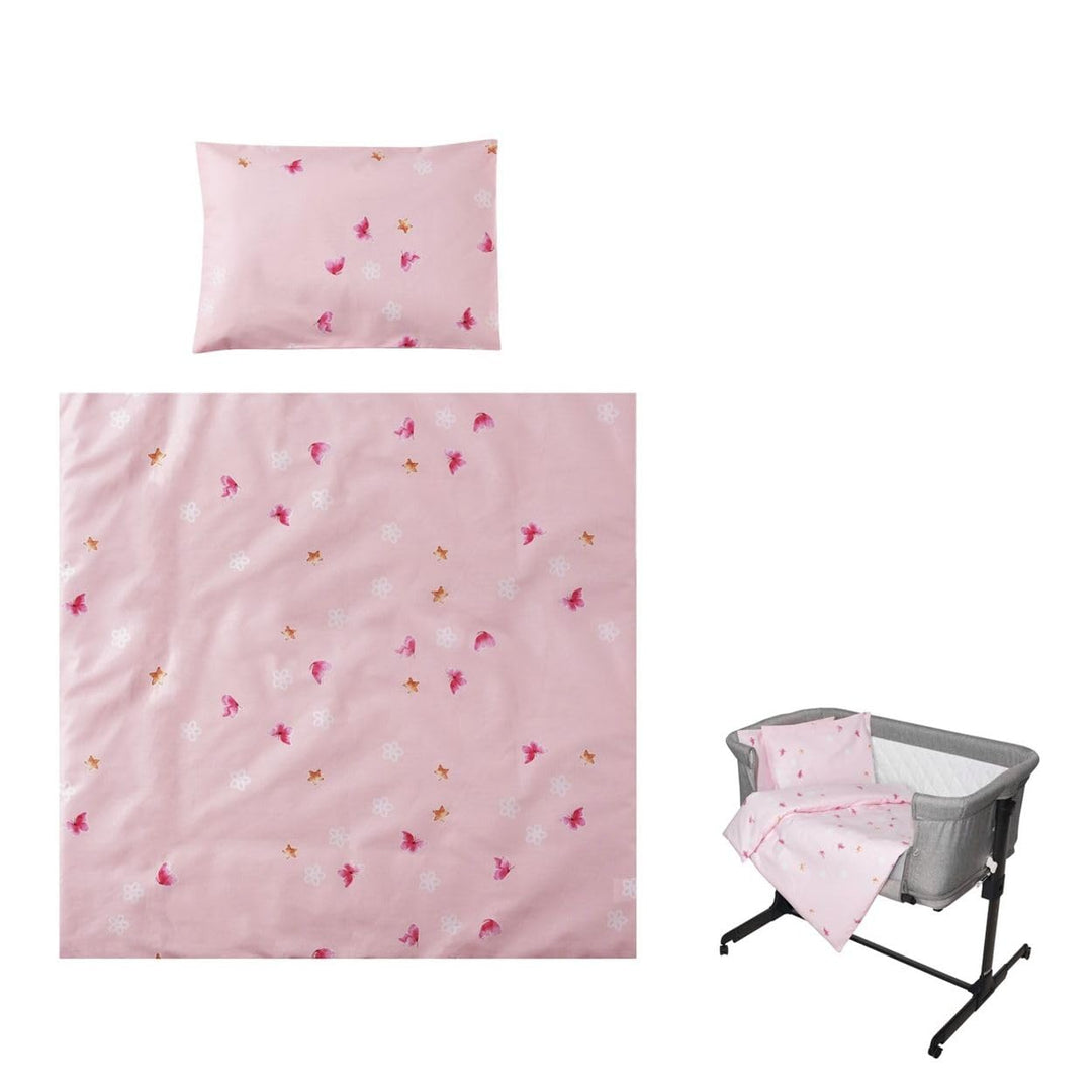 Lorelli Babybettwäsche-Set Eva 5-tlg Decke 75 x 75 cm, Kissen 29 x 42 cm, Bezüge pink, Pink