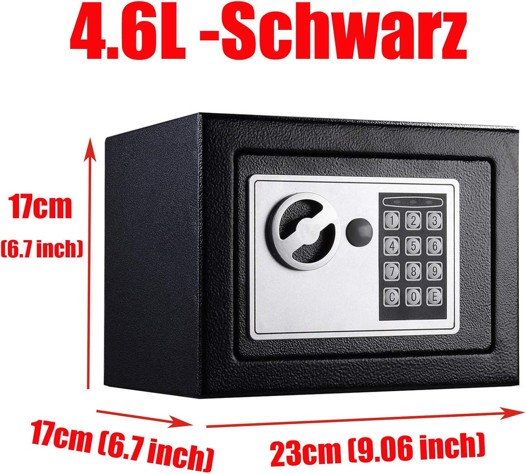 Tresor Wandtresor Möbeltresor mit Elektronikschloss Zahlenschloss und Schlüssel Mini Tresor mit Code