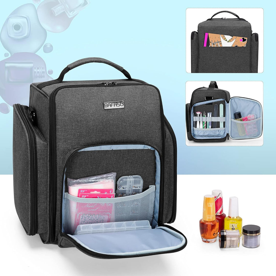 BAFASO Nagellack Aufbewahrung Tasche, Nagellack Organizer für 72 Flaschen(bis zu 15 ML), Gross Nagel