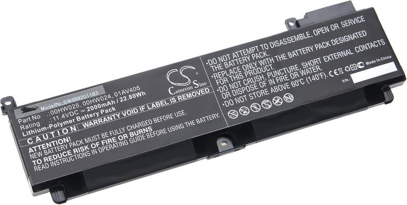 vhbw Akku kompatibel mit Lenovo ThinkPad T460s 20F90019US, T460s 20F9001DUS Notebook (2000mAh, 11,4V