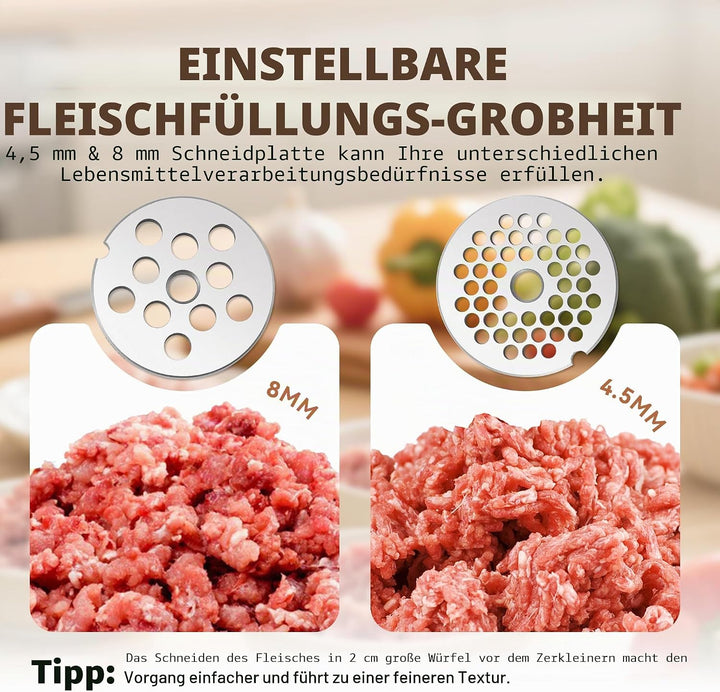 Hanchen Fleischwolf Manuell Edelstahl Nr.5 Fleischwölfe Spritzgebäck Hand Fleischwolf mit Wurstfülle