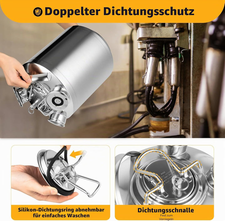 Bierfass 10 Liter, Edelstahl Selbstkühlendes Bierfass Zapfanlage Reinigung mit Schutzverpackung and