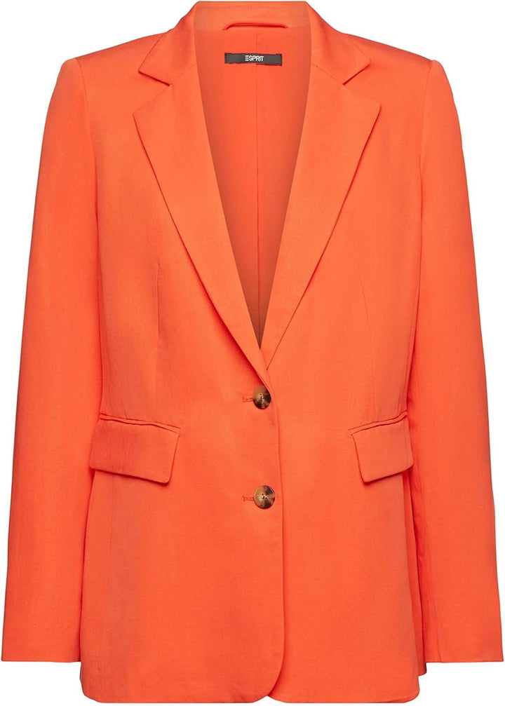 ESPRIT Einreihiger Blazer mit Leinen 44 Orange Red, 44 Orange Red