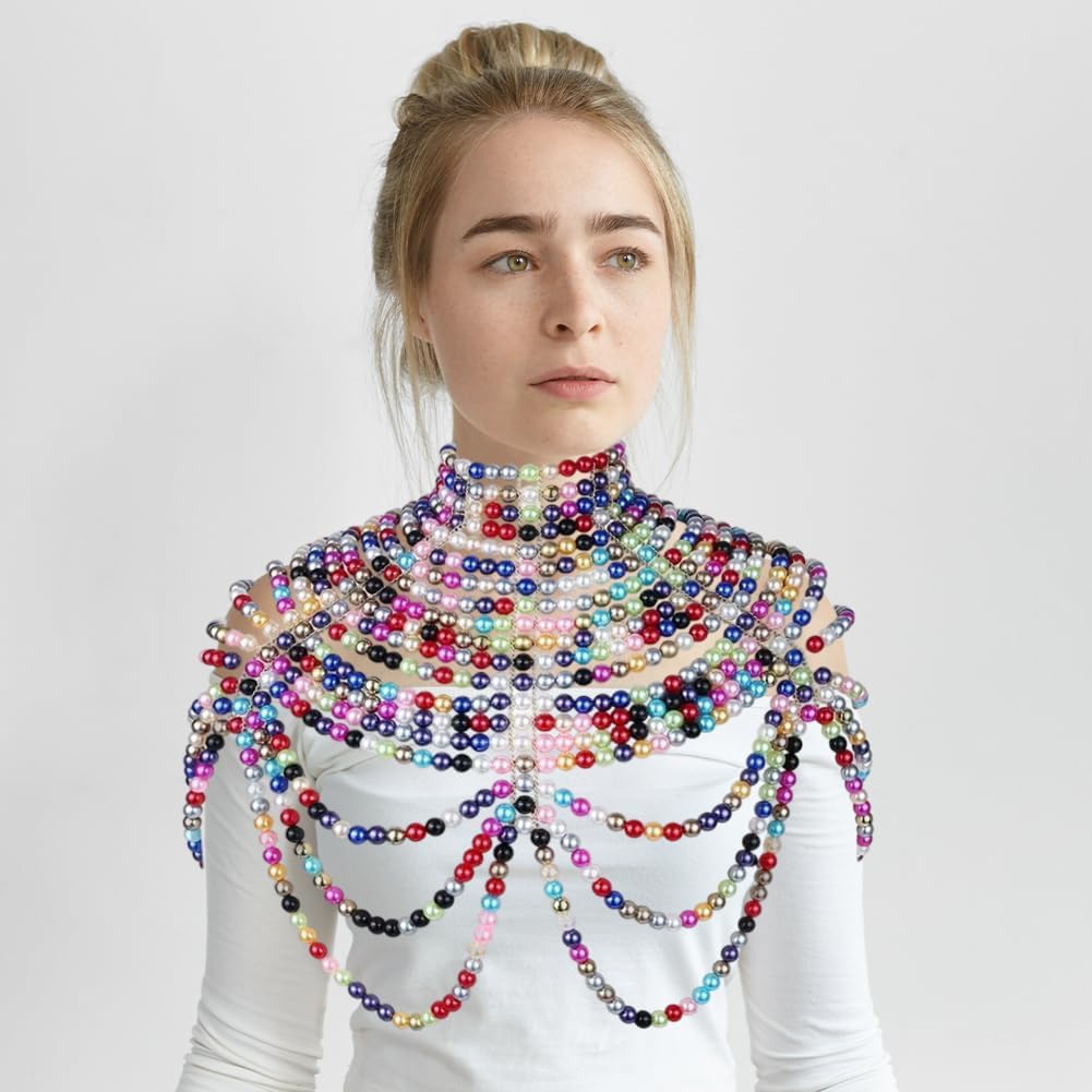 Perlen Körperkette Perlenkette Schal Elegante Halskette Schal Party Schmuck Halskette für Frauen Mäd