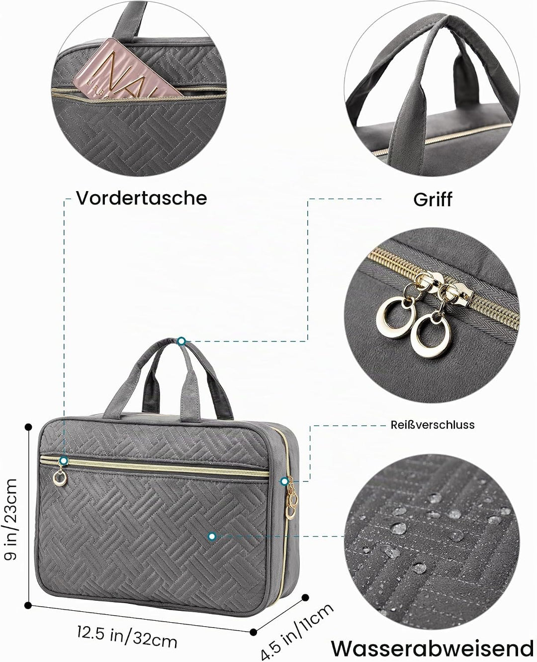 LOVEVOOK Kulturtasche Damen Gross, wasserdichte Kulturbeutel zum Aufhängen, Faltbare Waschtasche Kos