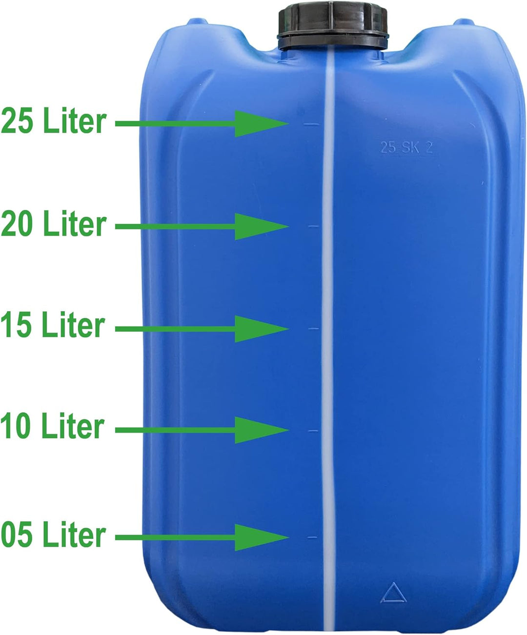 plasteo® 3x 25 Liter Getränke Wasserkanister mit 1 Hahn und 3 Schraubdeckel (DIN 61) | Lebensmittele