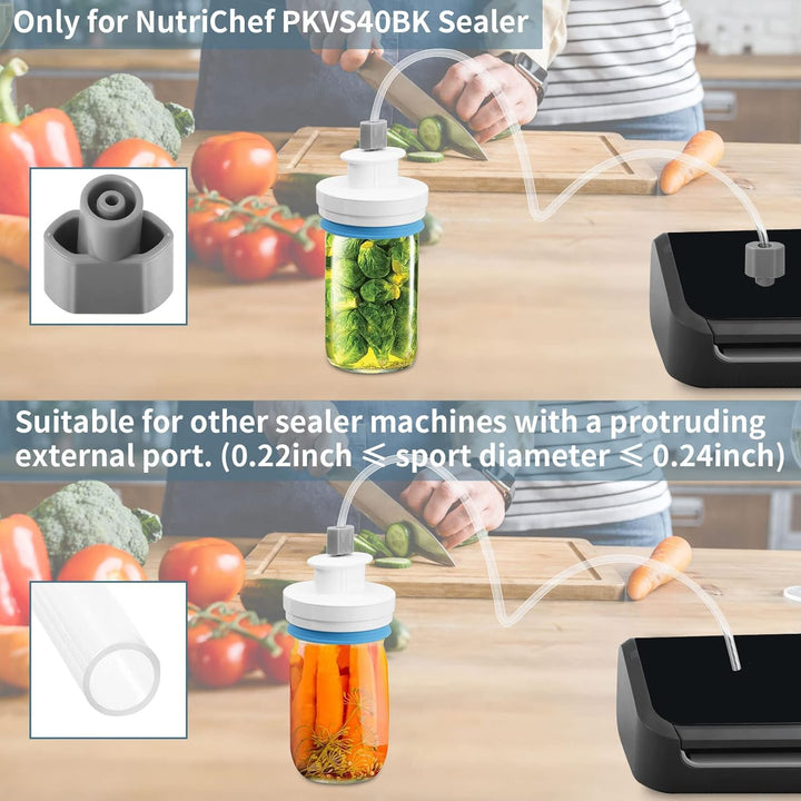 Verbessertes Einmachglas-Versiegelungs-Set, Versiegelungs-Set mit Schläuchen, kompatibel mit FoodSav